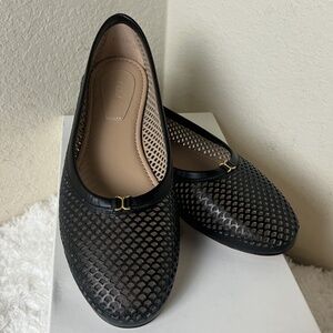 Chloe Leather Lasercut Accents Flats Women's Size: 7.5| IT 37.5